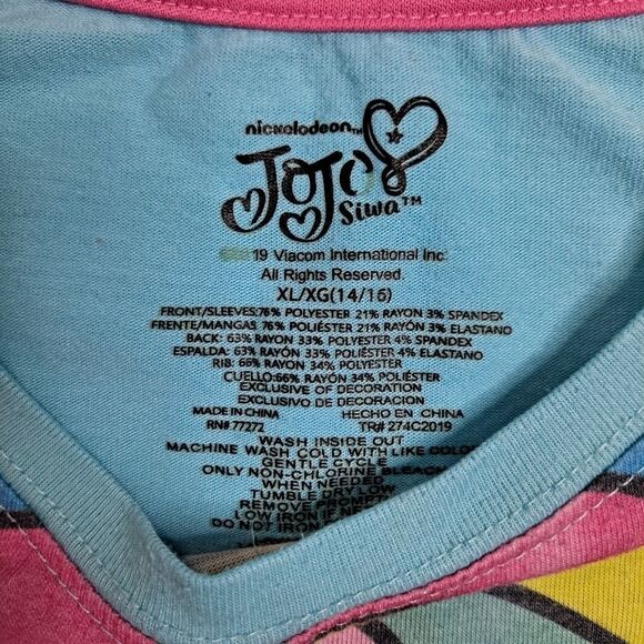 Jojo Siwa Tee Multicolored Pastel XLarge ((14-16) (Girls) - Picture 4 of 4